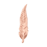 Delicate feather design ear stud in solid gold