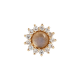 DELPHINE - LABRADORITE + WHITE SAPPHIRE - THREADLESS END piercing-zone.com