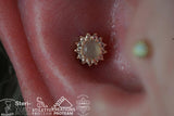 DELPHINE - LABRADORITE + WHITE SAPPHIRE - THREADLESS END piercing-zone.com