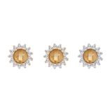 DELPHINE - RUTILATED QUARTZ + WHITE SAPPHIRE - THREADLESS END piercing-zone.com