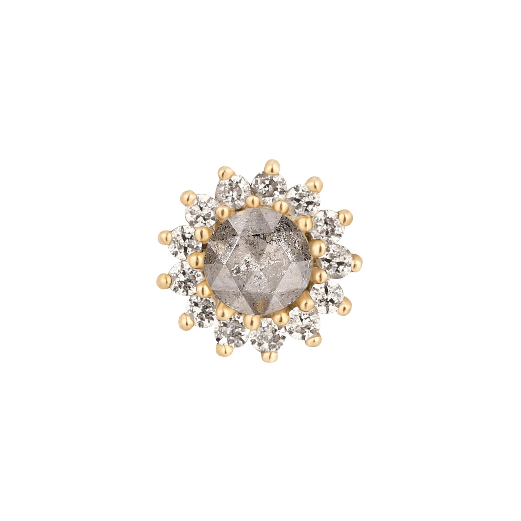 DELPHINE - GREY DIAMOND + WHITE SAPPHIRE - THREADLESS END piercing-zone.com