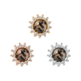 Delphine Tourmalinated Quartz – 14K Gold Threadless End - piercing - zone.com