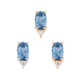 Desden London Blue Topaz Threadless End – 14K Gold & CZ Charm