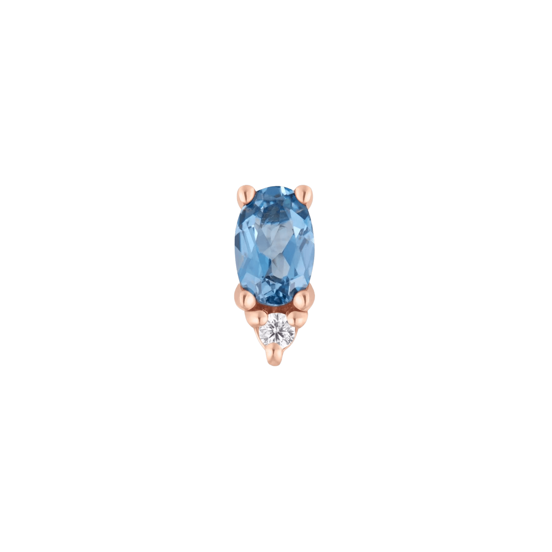 Desden London Blue Topaz Threadless End – 14K Gold & CZ Charm