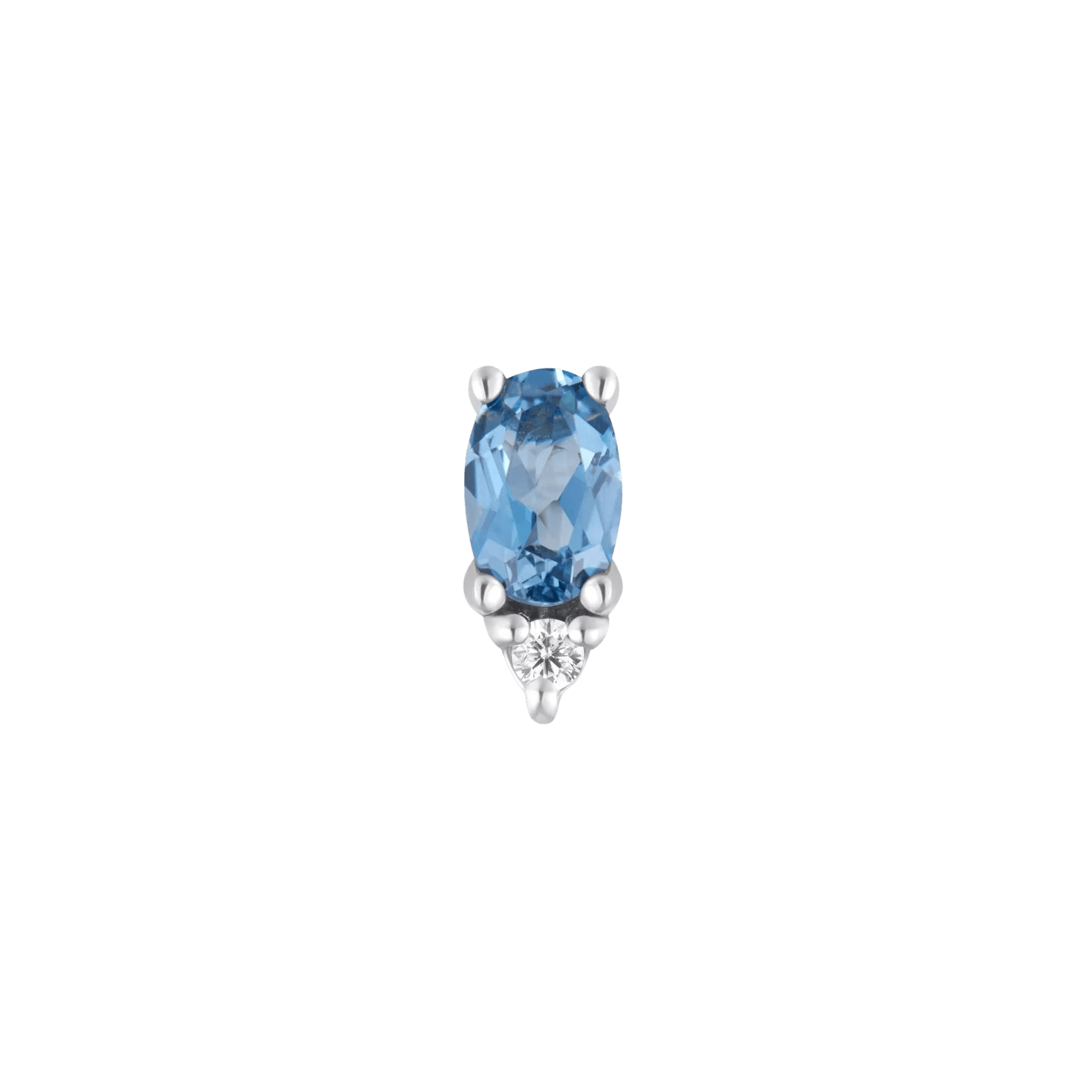 Desden London Blue Topaz Threadless End – 14K Gold & CZ Charm