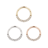 DIA - SWAROVSKI CZ - SOLID 14KT GOLD CLICKER piercing-zone.com