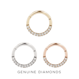 DIA - GENUINE DIAMOND SET SOLID 14KT GOLD CLICKER piercing-zone.com