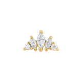 Diadem End - 18K Gold Gem Threadless/Threaded End - piercing - zone.com