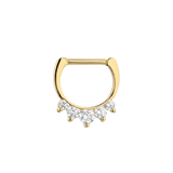 Diamond Clicker - 18K Gold Lab Diamond Clicker Ring - piercing - zone.com