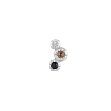 DIG IT - WHITE SAPPHIRE, SMOKY QUARTZ, BLACK SPINEL- THREADLESS END piercing-zone.com