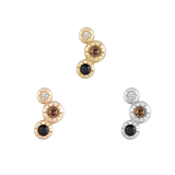 DIG IT - WHITE SAPPHIRE, SMOKY QUARTZ, BLACK SPINEL- THREADLESS END piercing-zone.com