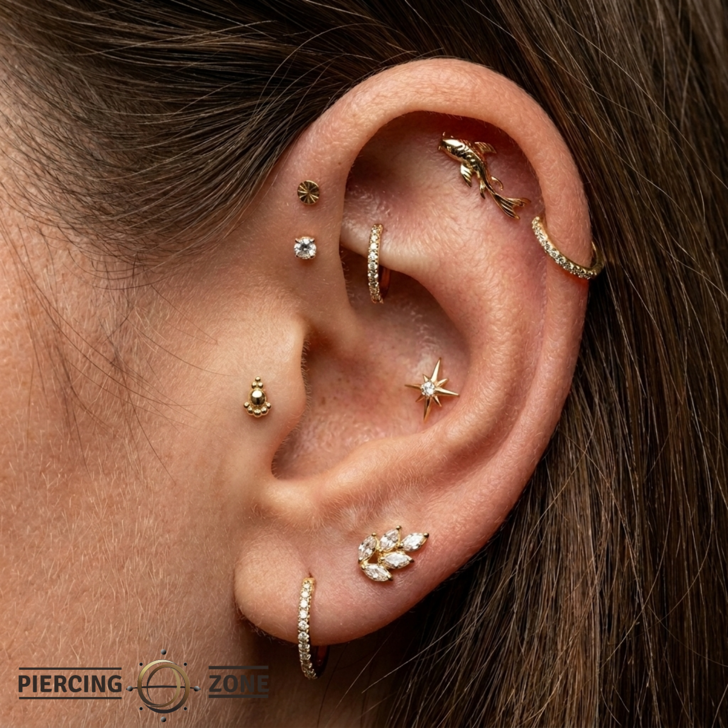 Dome - 18K Gold Threadless/Threaded End