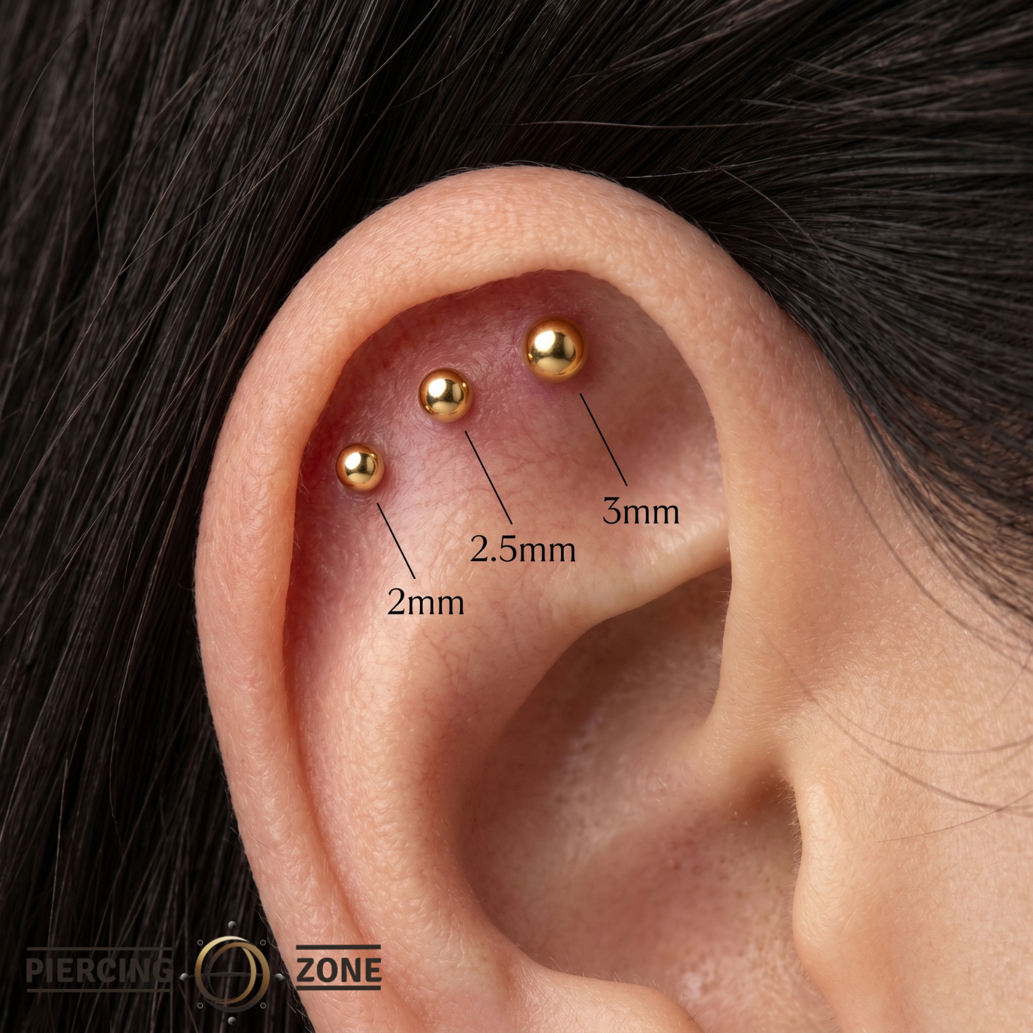 Dome – 14K Gold Threadless/Threaded End