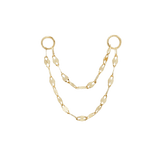 DOUBLE TILE CHAIN - SOLID 14KT GOLD piercing-zone.com