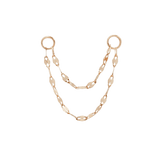 DOUBLE TILE CHAIN - SOLID 14KT GOLD piercing-zone.com