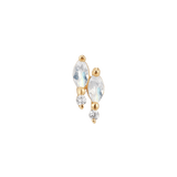 Dreamland 14K Gold Threadless End with Moonstone & CZ – Front View