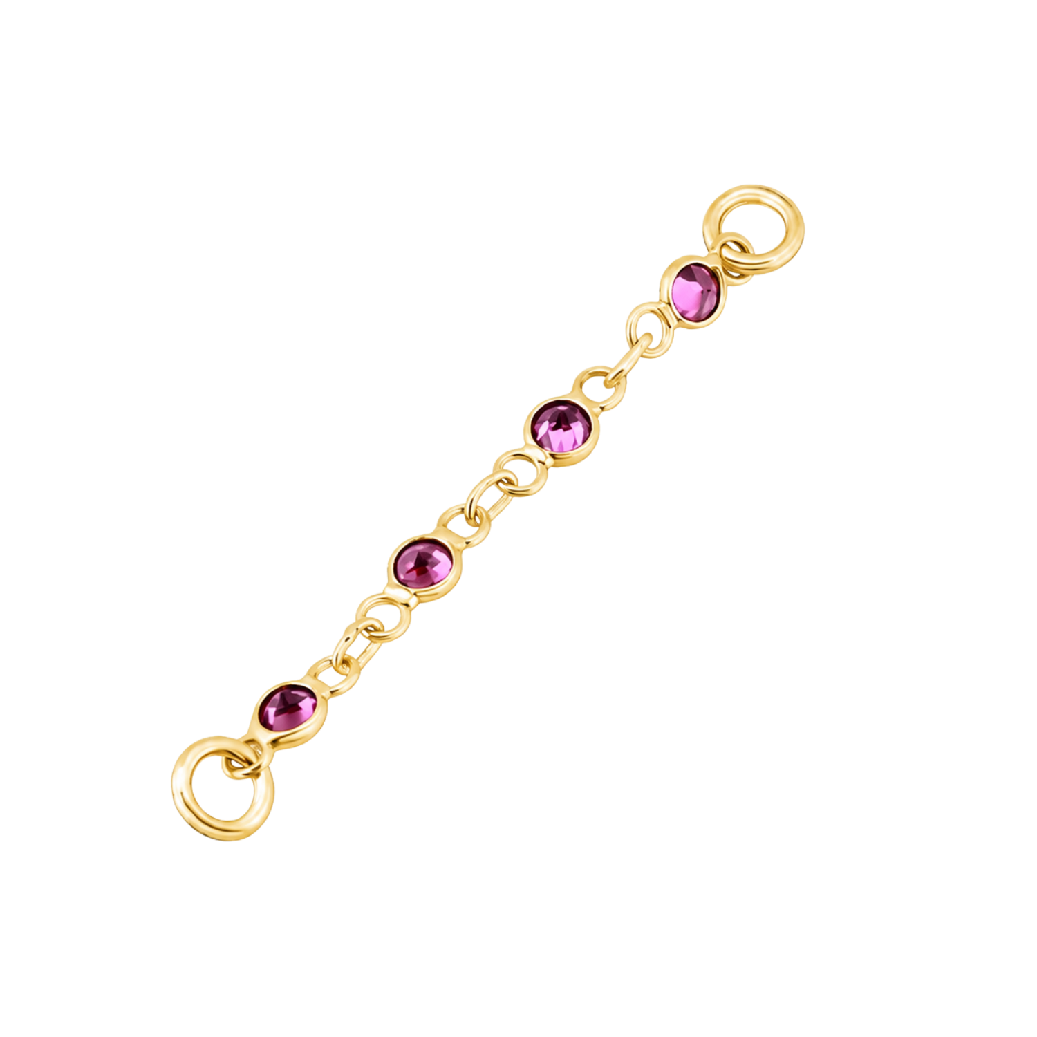 Dual Garnet Rhodolite Chain – 18K Gold Piercing Chain