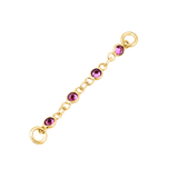 Dual Garnet Rhodolite Chain – 18K Gold Piercing Chain