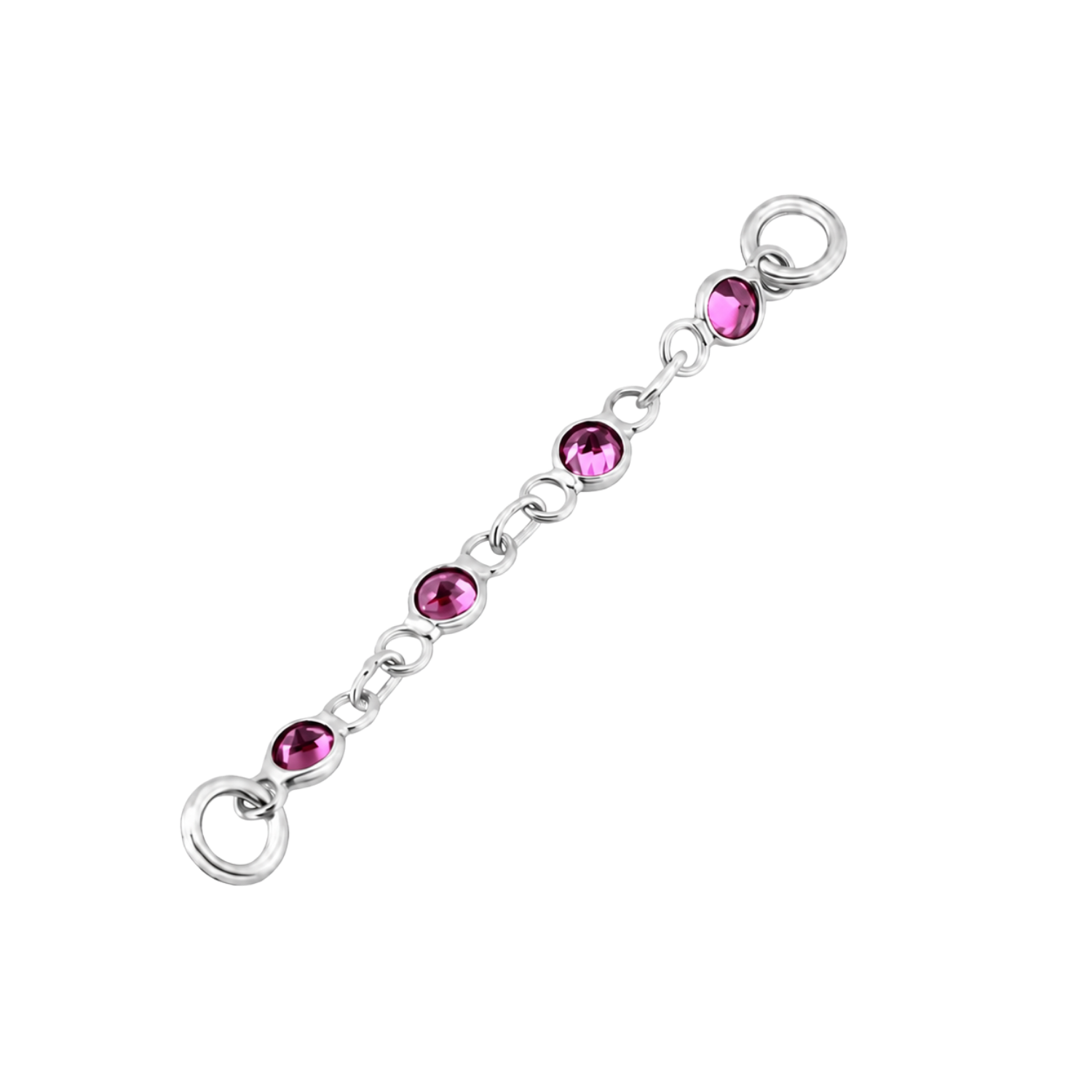 Dual Garnet Rhodolite Chain – 18K Gold Piercing Chain