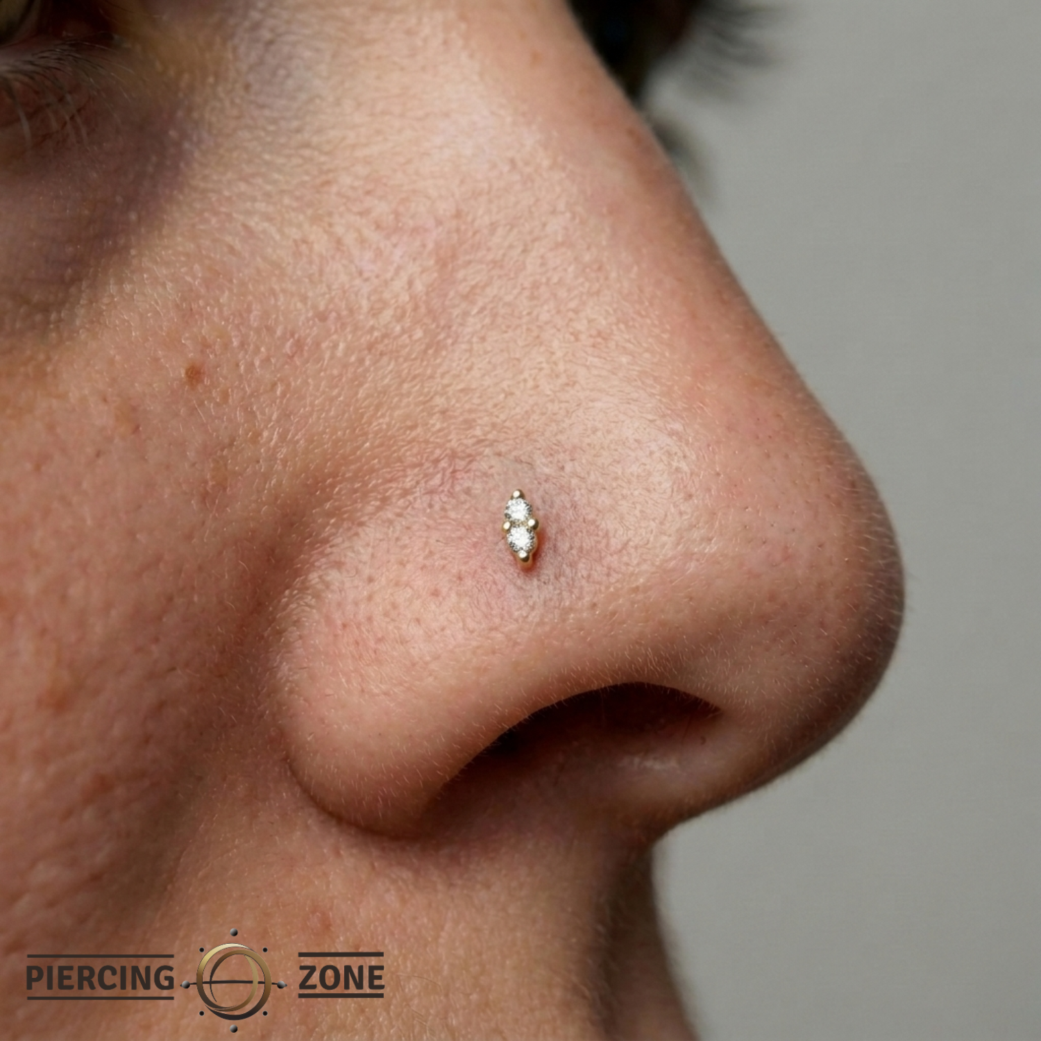 Duo – 18K Gold Double Faceted Gem Threadless End