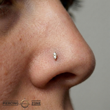 Duo – 18K Gold Double Faceted Gem Threadless End