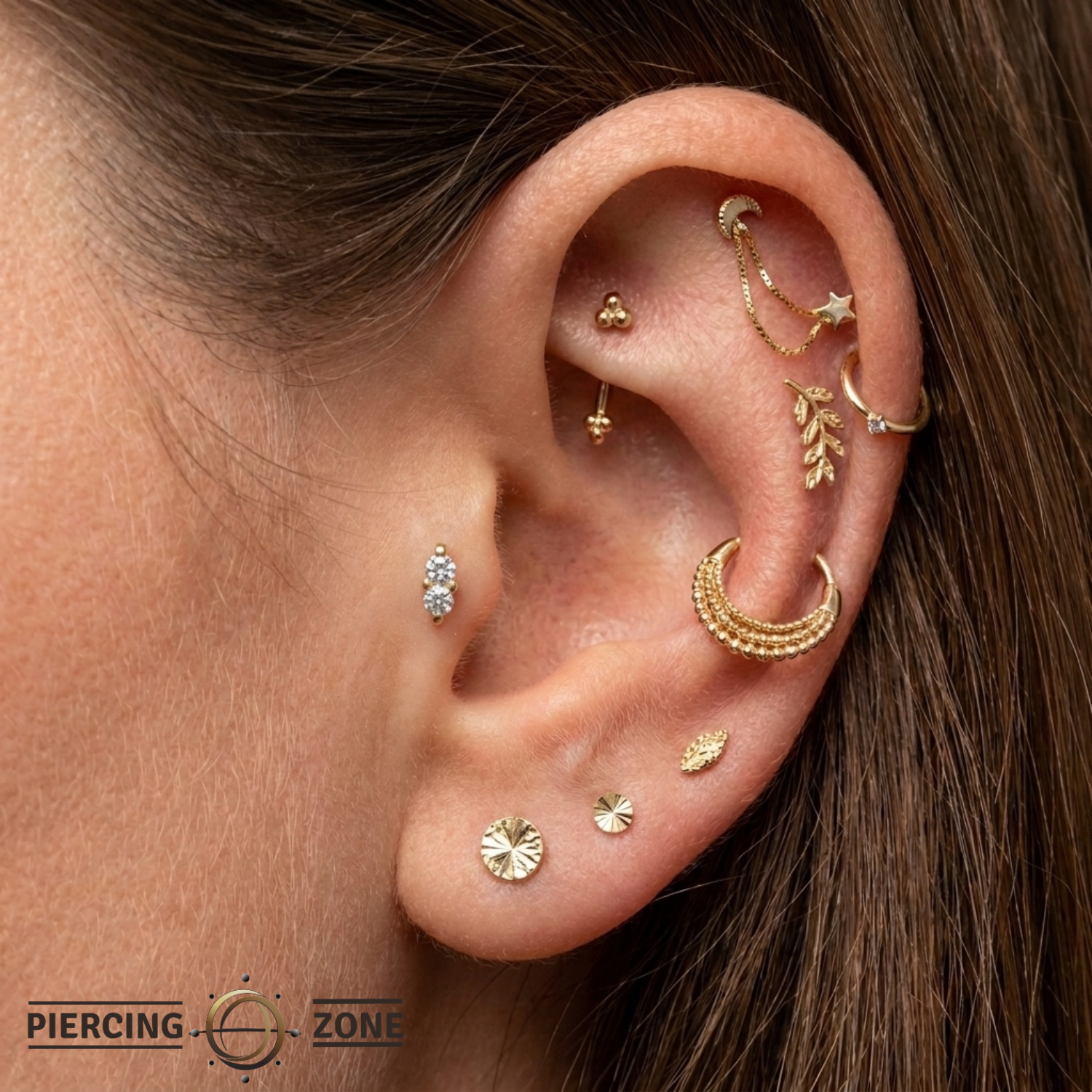 Duo – 18K Gold Double Faceted Gem Threadless End