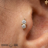 Duo – 18K Gold Double Faceted Gem Threadless End
