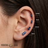Duo Gem - 18K Gold Genuine Gem Threadless/Threaded End