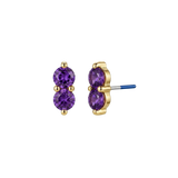 Duo Gem - 18K Gold Genuine Gem Threadless/Threaded End - piercing - zone.com