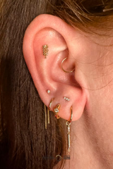 Kulture – CZ Needle Charm – 14K Gold