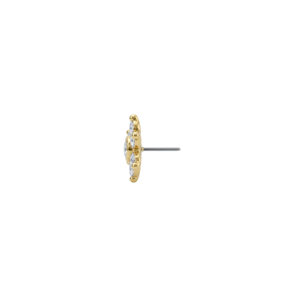 Echo - 18K Gold Gem Threadless/Threaded End - piercing - zone.com