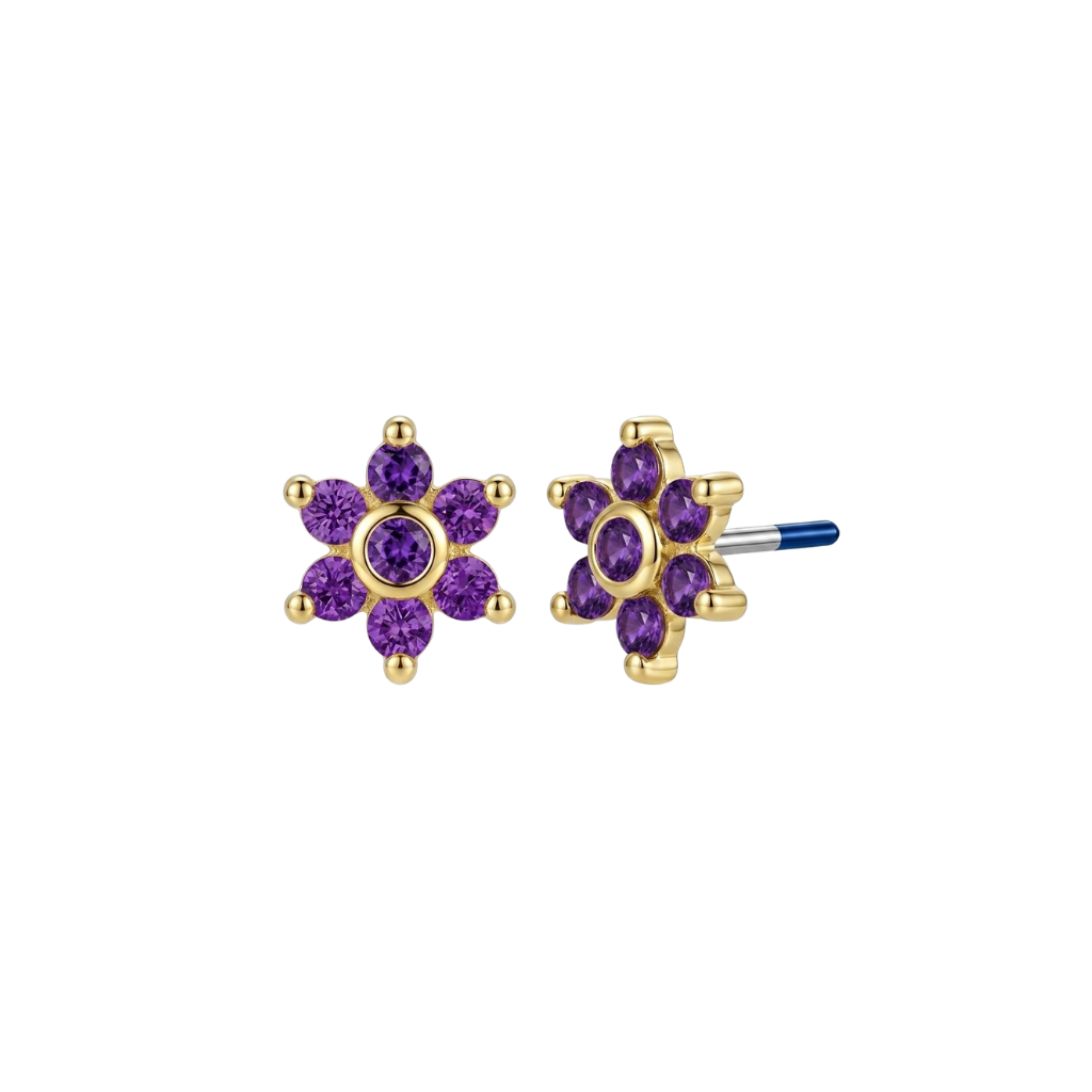 Echo - 18K Gold Genuine Gem Threadless/Threaded End - piercing - zone.com