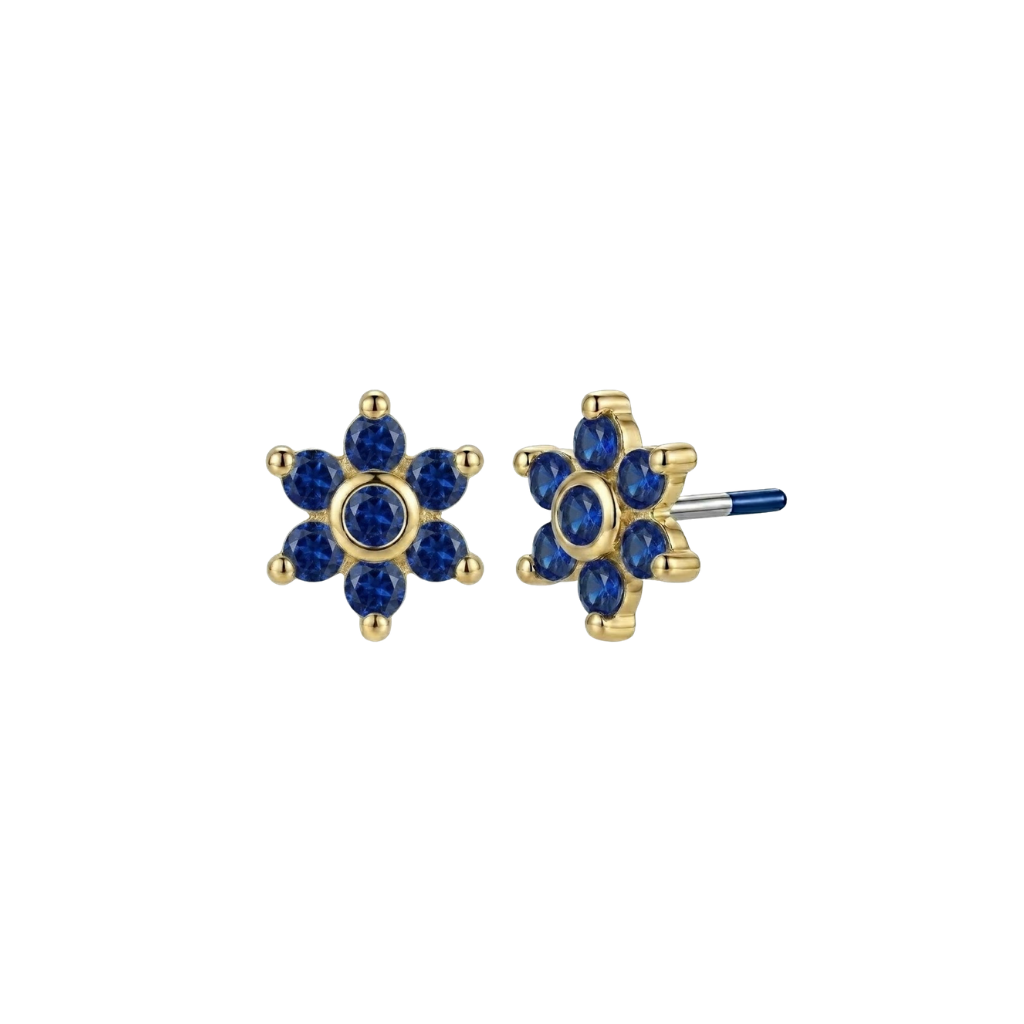 Echo - 18K Gold Genuine Gem Threadless/Threaded End - piercing - zone.com