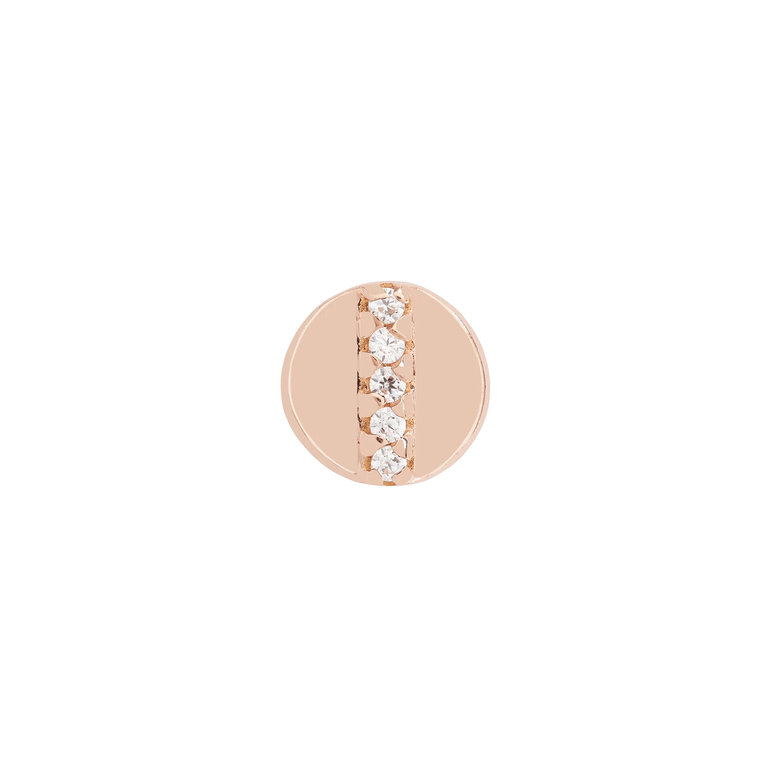 Eclipse threadless end in 14K gold with five crystals