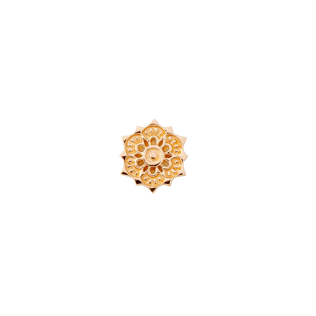 Elegant 14K gold lotus design piercing jewelry