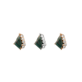 ELEVATE - MOSS AGATE + CZ - THREADLESS END piercing-zone.com
