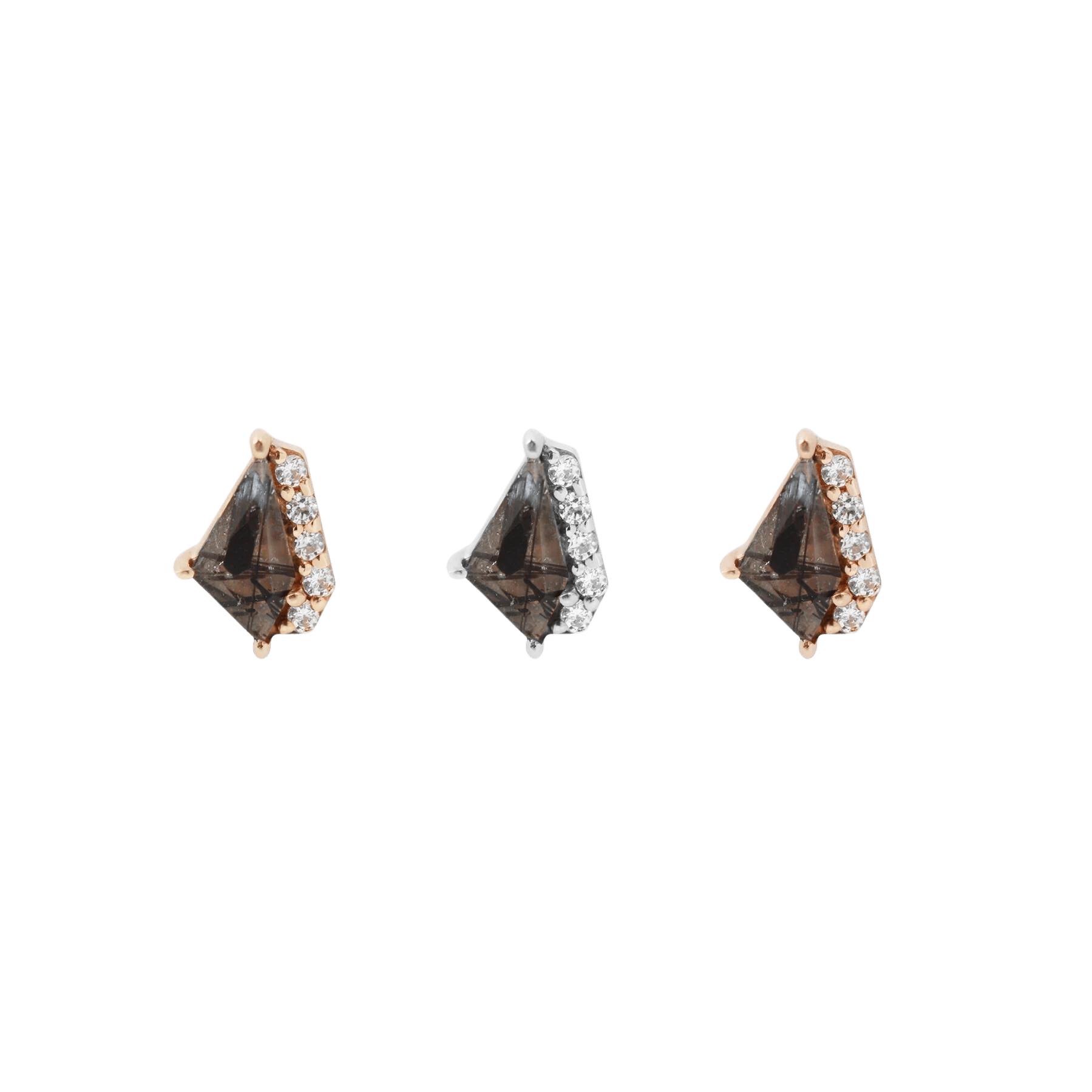 ELEVATE - TOURMALATED QUARTZ + CZ - THREADLESS END piercing-zone.com