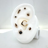 ELICIT - SMOKEY QUARTZ + CZ - THREADLESS END piercing-zone.com