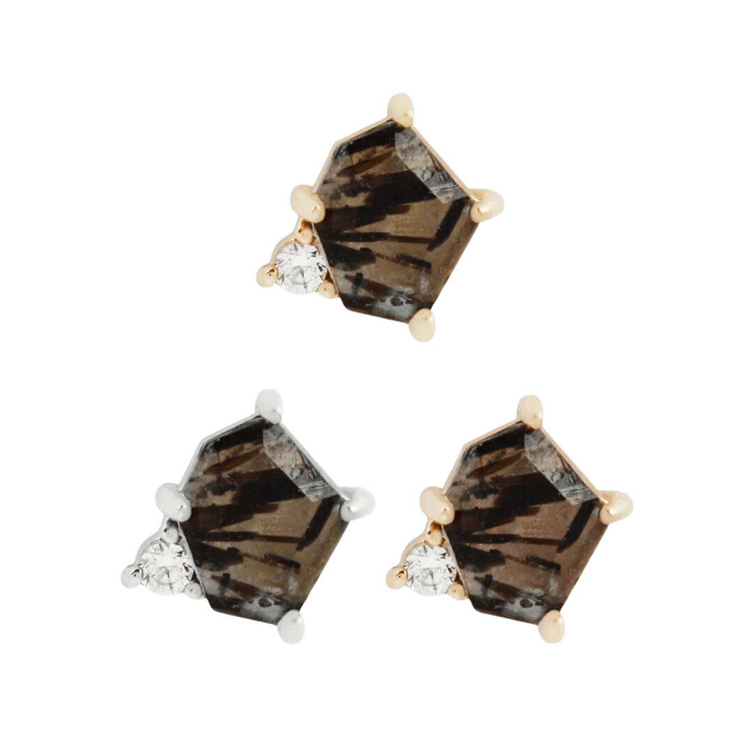 ELICIT - TOURMALATED QUARTZ + CZ - THREADLESS END piercing-zone.com