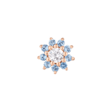 Eloise - Topaze bleu de Londres + CZ - Extrémité sans filetage 
