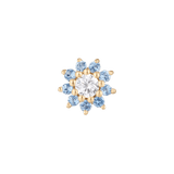 Eloise - Topaze bleu de Londres + CZ - Extrémité sans filetage 