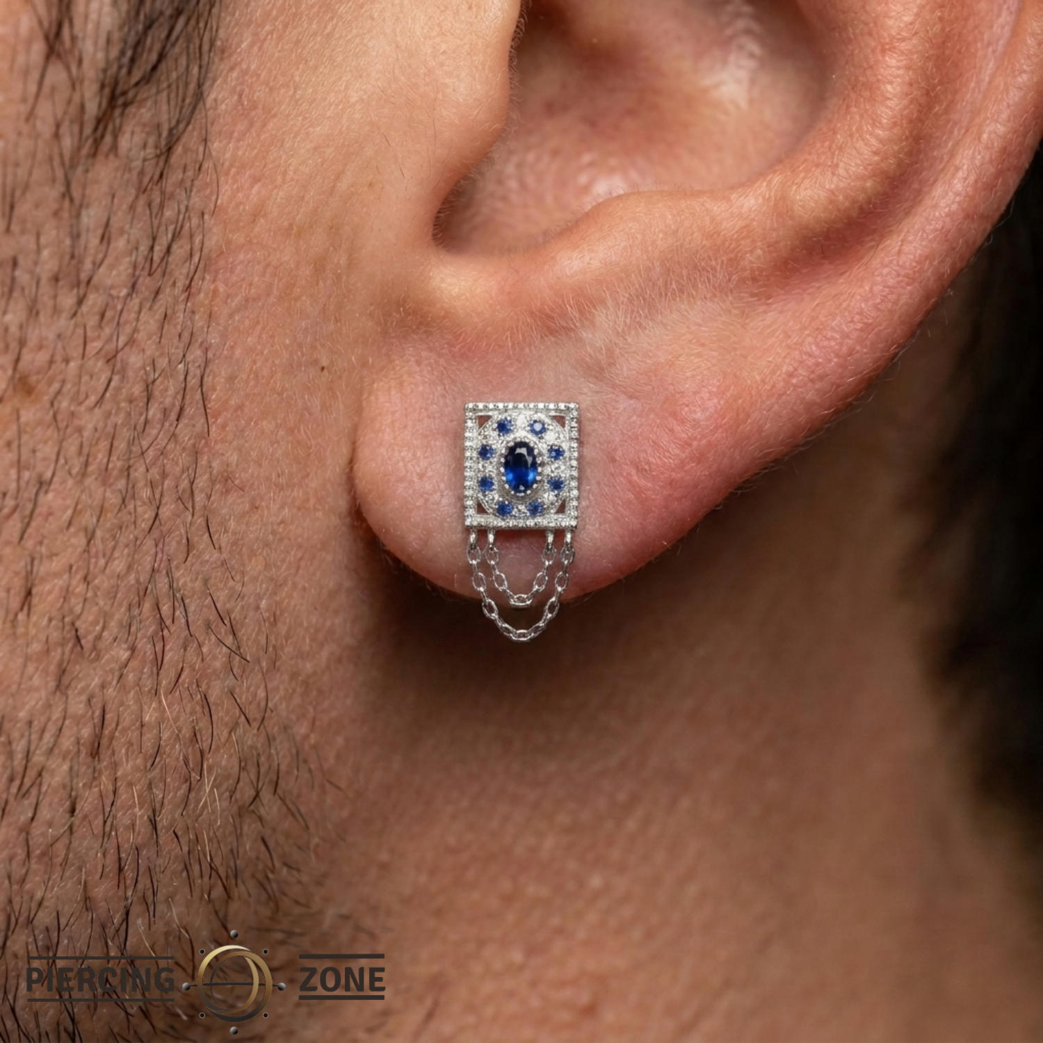 Enchanted - 14K Gold Lab Blue Sapphire Threadless End