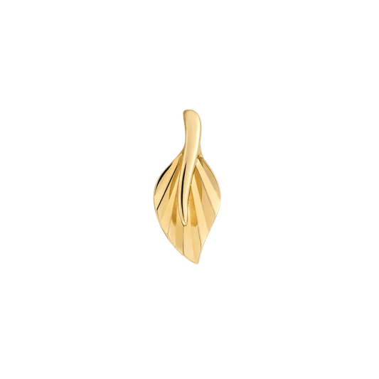 Essence Leaf Threadless End – 14K Gold Nature Charm