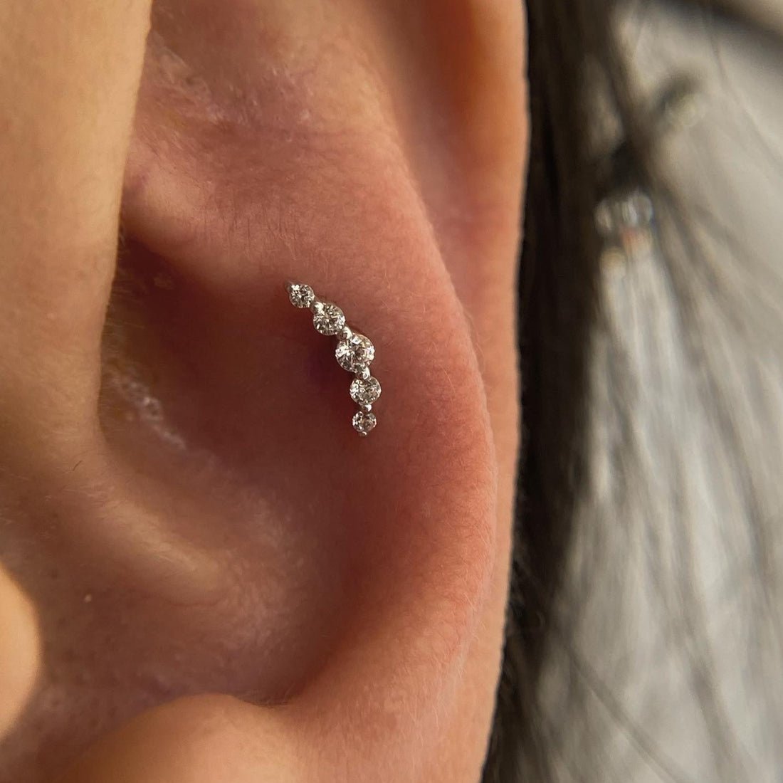 Eternal – 14K Gold Swarovski CZ Arc Threadless End