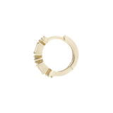EUPHORIA - WHITE SAPPHIRE - SOLID 14KT GOLD HUGGIE piercing-zone.com