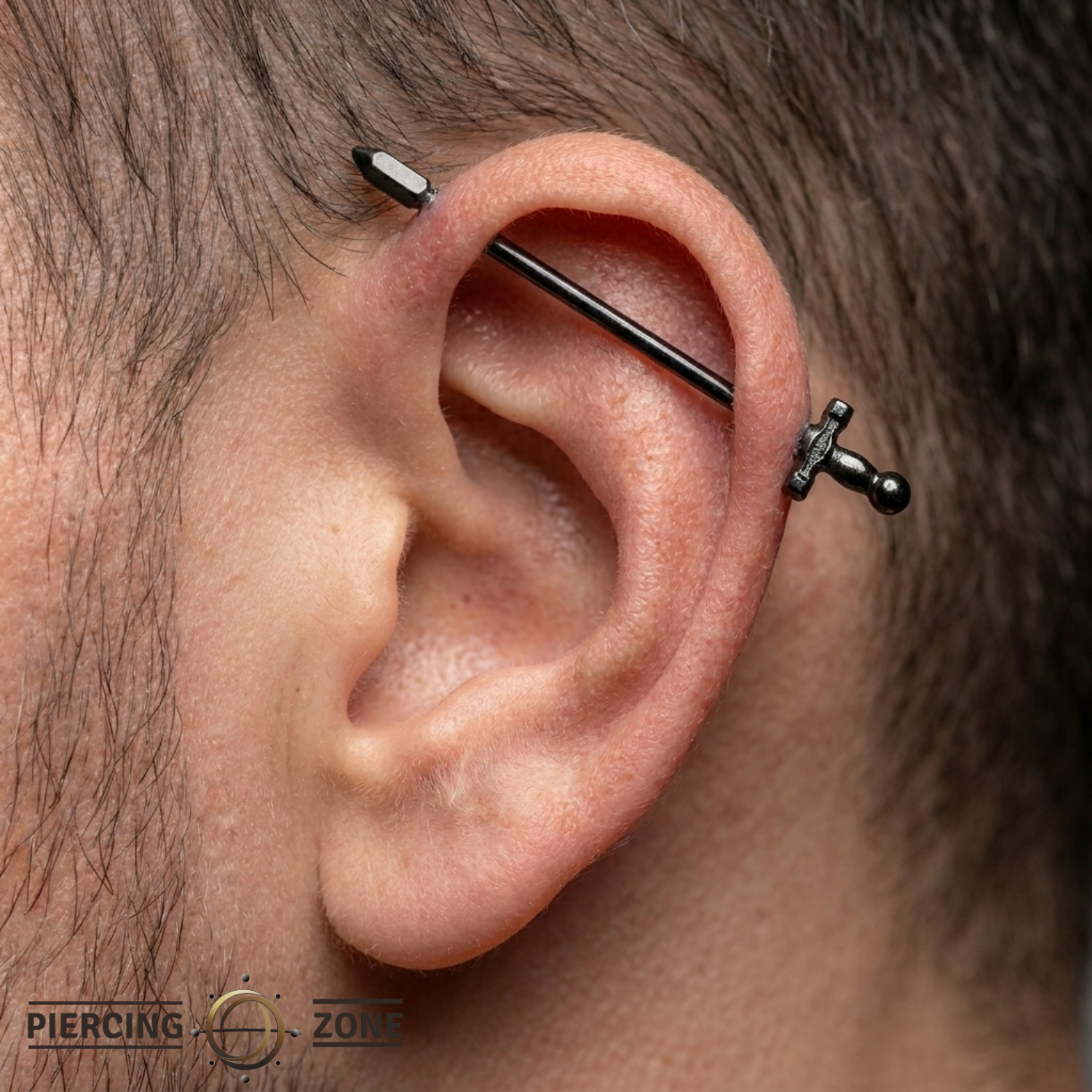 Excalibur Sword - 14K Gold Straight Barbell