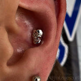 CRYSTAL SKULL 14K GOLD - THREADLESS END piercing-zone.com
