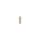 Faceted Gem Bar - 18K Gold White CZ Threadless/Threaded End - piercing - zone.com