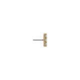 Faceted Gem Bar - 18K Gold White CZ Threadless/Threaded End - piercing - zone.com