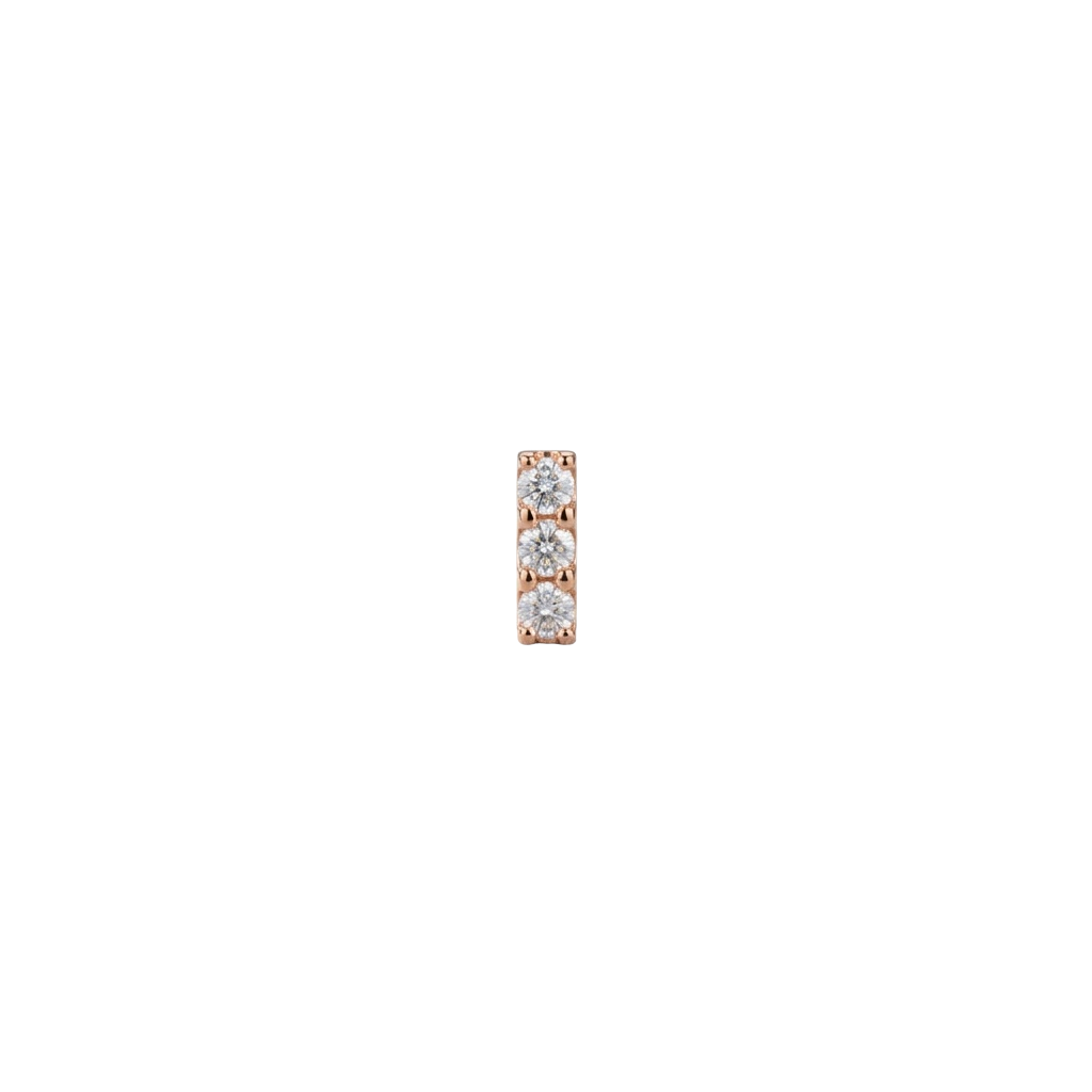 Faceted Gem Bar - 18K Gold White CZ Threadless/Threaded End - piercing - zone.com